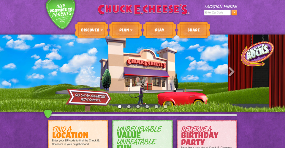 Chuck E. Cheese's Website